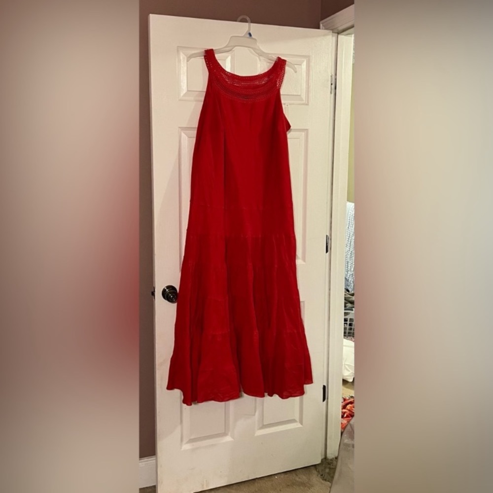 New Directions Cotton Tiered Maxi Dress sz 22